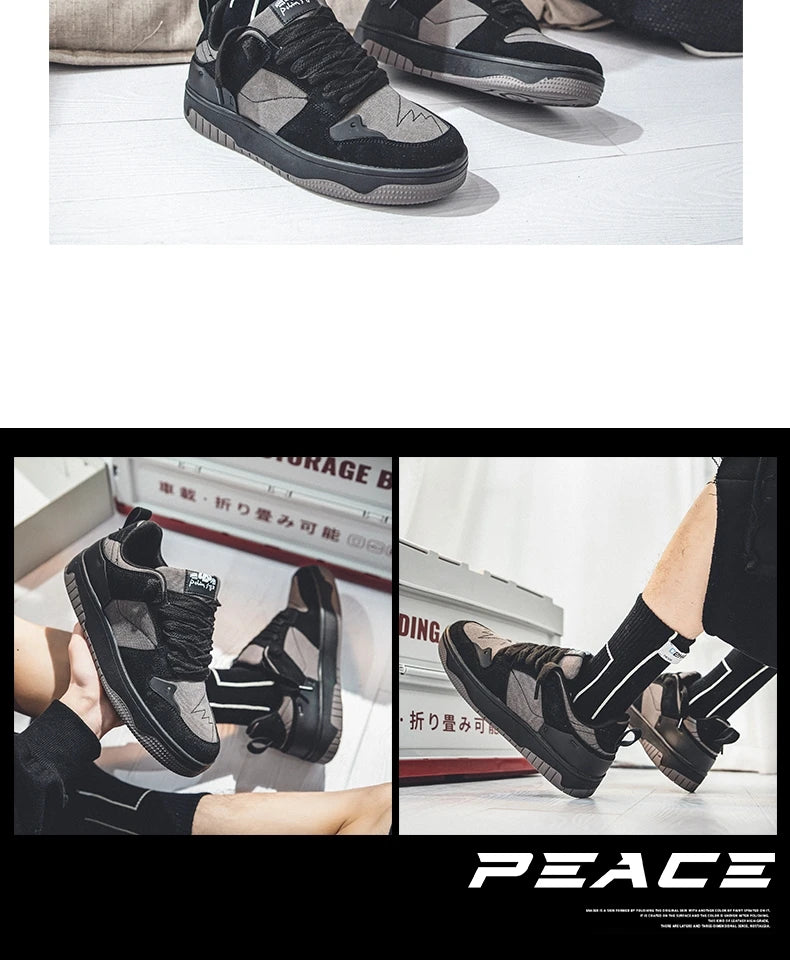 Men's Run Sneaker Walking Leather Shoes Youth Casual Cricket Shoes Fashion Trend Board Shoes Comfort Skateboard Shoes
