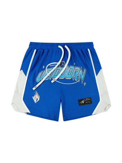 Street Style Breathable Mesh Basketball Shorts for Men Elastic Waistband Gym Shorts with Pockets Training Running Short Pants