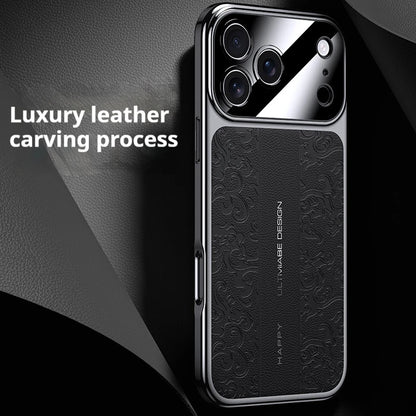 Luxurious Leather Back Electroplated Soft TPU Cover Case For iPhone 17 pro Max Air iPhone 16 15 14 ProMax