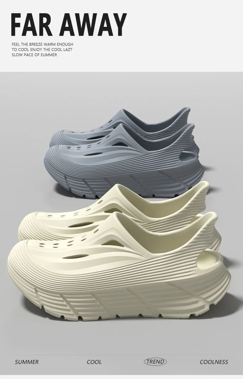 Anti slip hole shoes for men in summer 2026 new anti odor and anti poop feeling, outdoor sports EVA womens outdoor cool slippers
