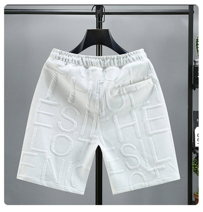Letters Size 5XL 6XL 7XL 2023 New Fashion knitted Shorts Men Comfortable Elastic Waist Clothing Male Breathable Short Trousers