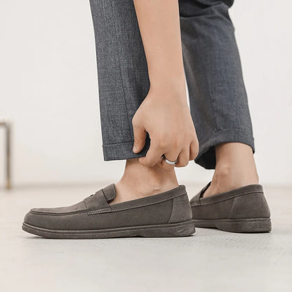 Hot Sale Men's Slip On Loafers Preppy Lightweight Breathable Comfort Outdoor Flats Non Slip Soft Sole Casual Daily Walking Shoes