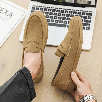 Hot Sale Men's Slip On Loafers Preppy Lightweight Breathable Comfort Outdoor Flats Non Slip Soft Sole Casual Daily Walking Shoes