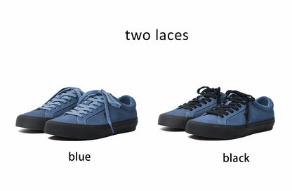 Goluck Designer Skate Shoes For Skateboarding Unisex Suede Leather Blue Trainers  Rubber Sole Sport sneake Walking Casual  Shoe
