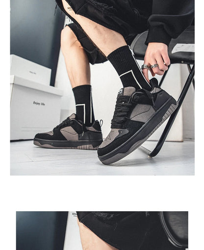 Men's Run Sneaker Walking Leather Shoes Youth Casual Cricket Shoes Fashion Trend Board Shoes Comfort Skateboard Shoes