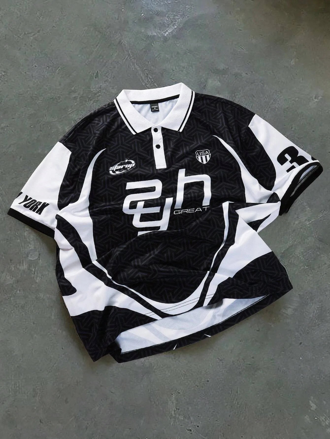 Men's Letter Print Polo Shirt