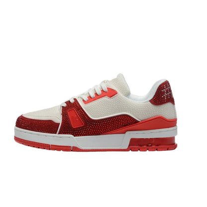 Fashionable Low-Top Unisex Trainer Shoes with Diamond Print High-Top Version Men's Sport Shoes Breathable Wear-Resistant Rubb...