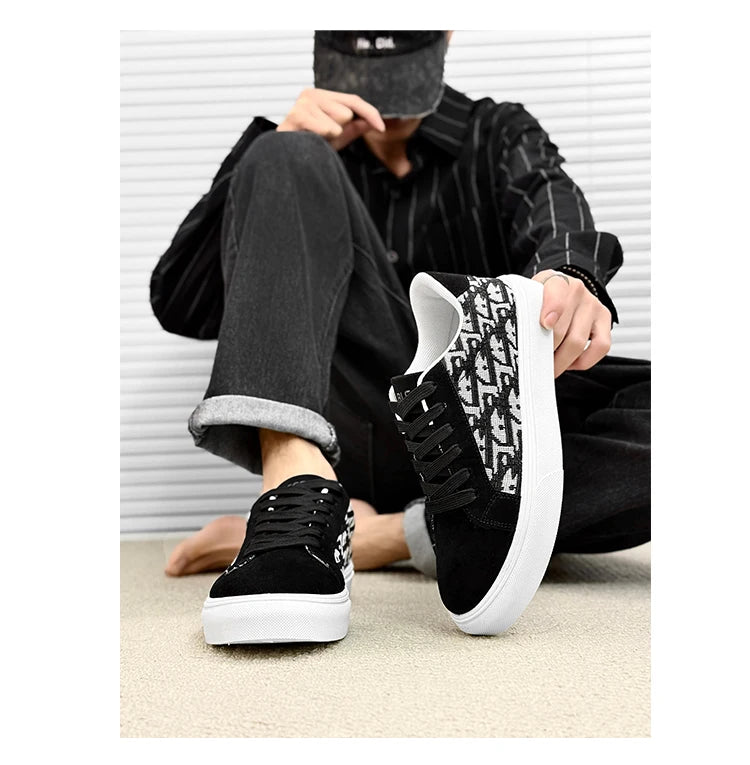 Skateboard Shoes Men Canvas Sneakers Casual Breathable Walking Shoes Lightweight Flat Shoes for Men Street Trend Sport Shoe