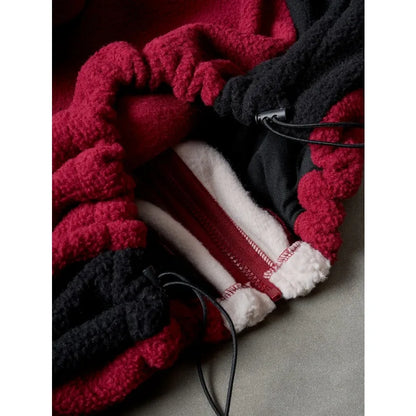 Men's Fleece Patchwork Streetwear Hoodie Jacket