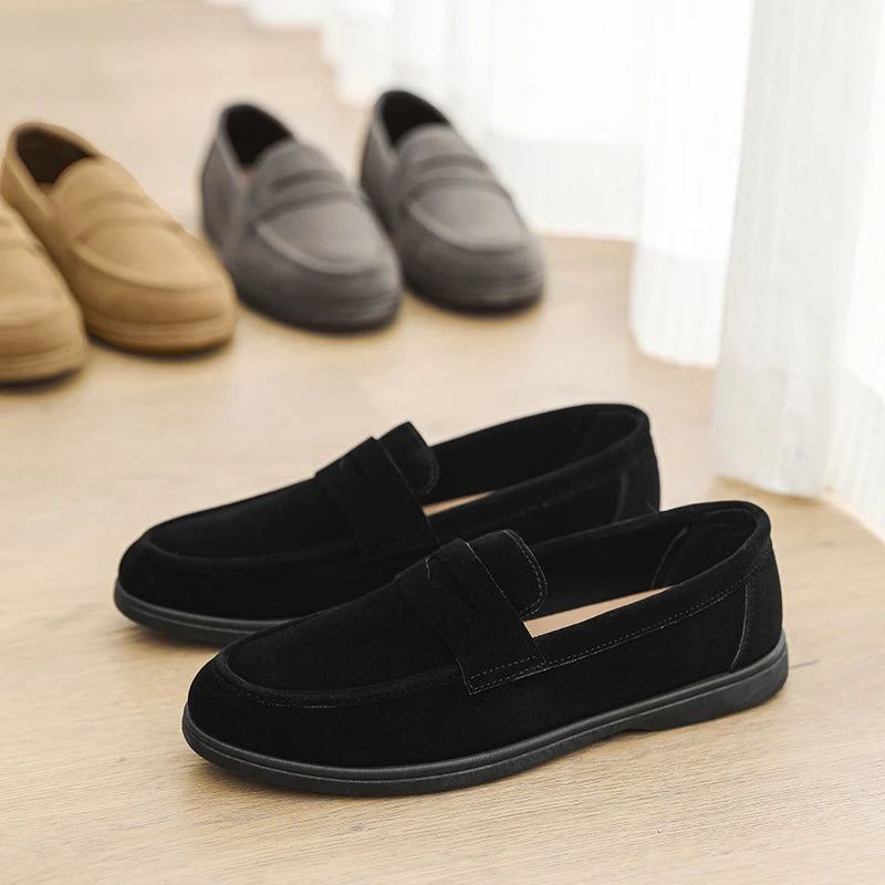 Hot Sale Men's Slip On Loafers Preppy Lightweight Breathable Comfort Outdoor Flats Non Slip Soft Sole Casual Daily Walking Shoes