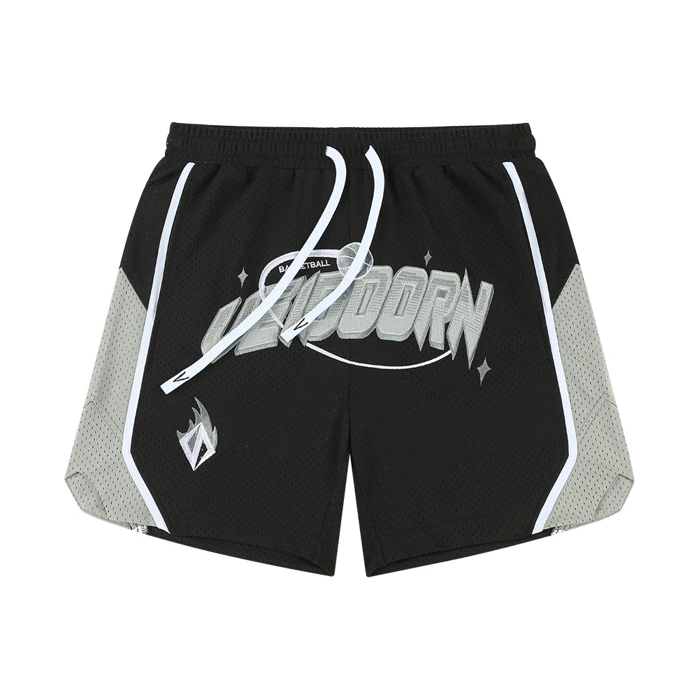 Street Style Breathable Mesh Basketball Shorts for Men Elastic Waistband Gym Shorts with Pockets Training Running Short Pants