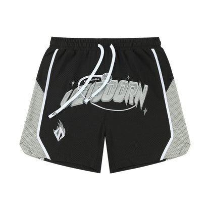 Street Style Breathable Mesh Basketball Shorts for Men Elastic Waistband Gym Shorts with Pockets Training Running Short Pants