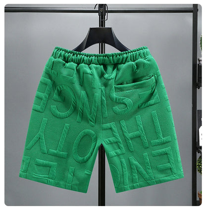 Letters Size 5XL 6XL 7XL 2023 New Fashion knitted Shorts Men Comfortable Elastic Waist Clothing Male Breathable Short Trousers