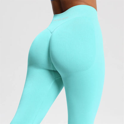 2026 Bum Shaping Leggings Women Seamless Sports Yoga Pants Low Ribbed Band Gym clothes Fitness Workout Scrunch Butt Tight