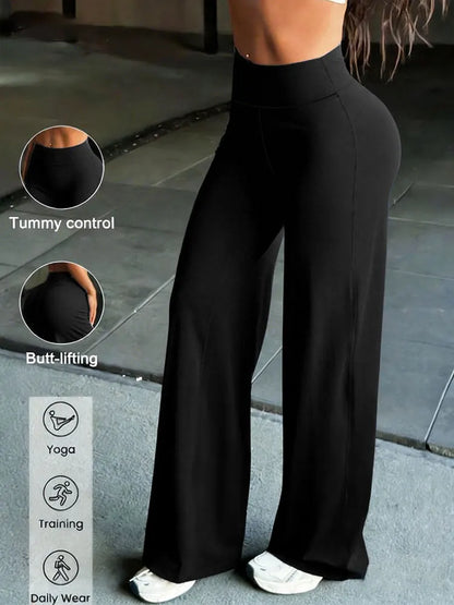 Buttery Soft Sports Straight Leg Pants Stretchy High Waist Loose Wide baggy Trousers Suitable For Fitness Workout Outdoor Sports