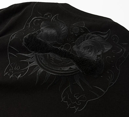 Male Tees Shirts Skinny Embroidery Lion New In Party Y2k Original Tops Hot Basic Korean Popular Clothes Cool Cheap Men's T-shirt