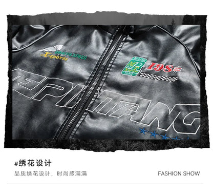 Leather Jacket Men Winter 2025 Motorcycle PU Leather Jacket Mens Stand Collar Casual Windbreaker Ropa De Hombre Slim Coat 7XL