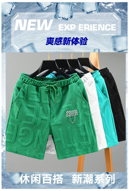 Letters Size 5XL 6XL 7XL 2023 New Fashion knitted Shorts Men Comfortable Elastic Waist Clothing Male Breathable Short Trousers
