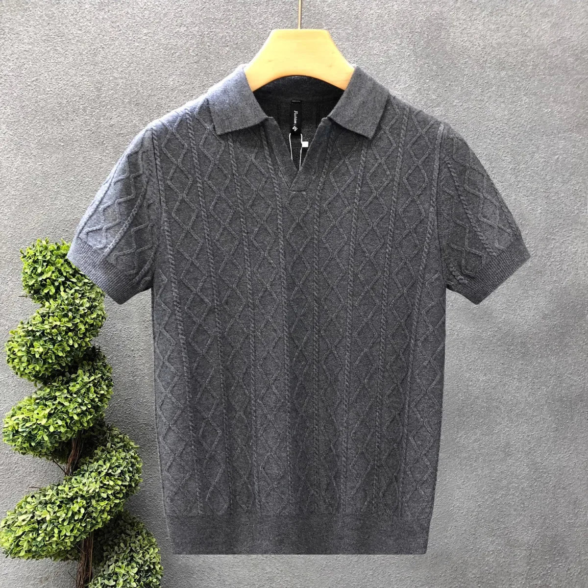 Polo Style Sweaters for Men Summer New Slim Fit Short Sleeve Business Casual T-shirts Male Solid Turn Down Collar Knitwear Tops