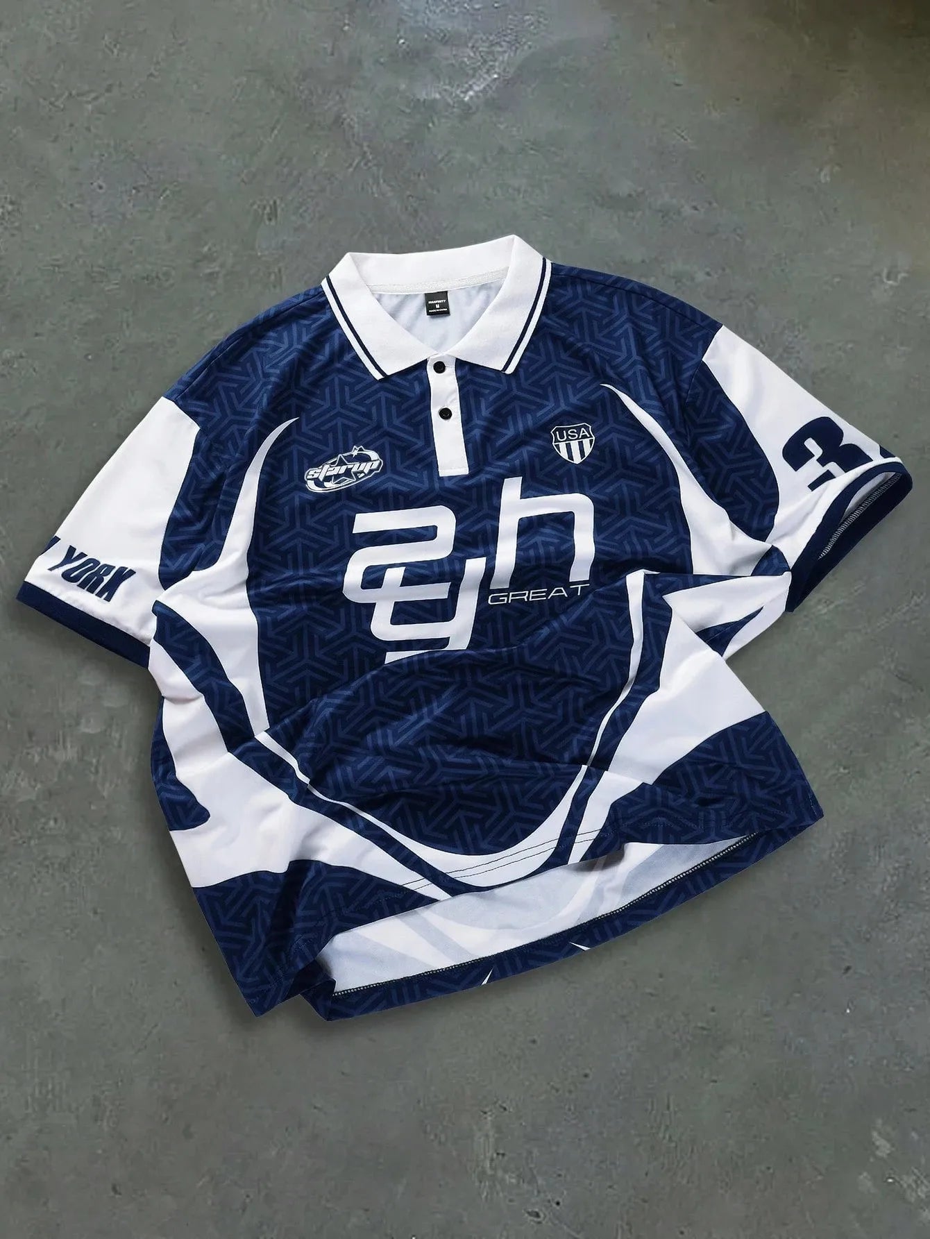 Men's Letter Print Polo Shirt