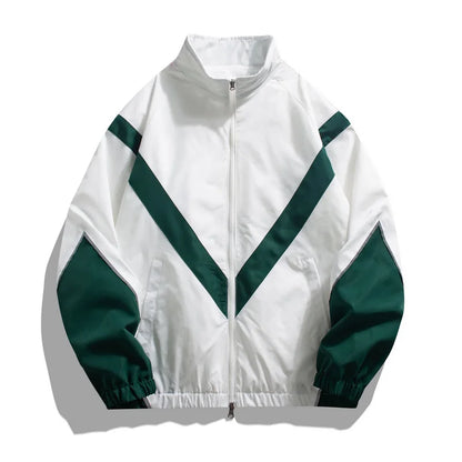 2025 New Men's Autumn Jacket with Reflective Splicing Stand Up Collar Spring and Autumn Sports and Leisure Windproof Jacket
