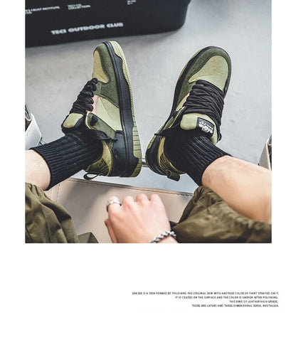 Men's Run Sneaker Walking Leather Shoes Youth Casual Cricket Shoes Fashion Trend Board Shoes Comfort Skateboard Shoes