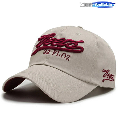 Letters 3D Embroidery Cotton Adjustable Baseball Cap Sun Hat Trucker Caps Dad Hats