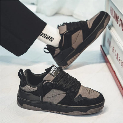 Men's Run Sneaker Walking Leather Shoes Youth Casual Cricket Shoes Fashion Trend Board Shoes Comfort Skateboard Shoes