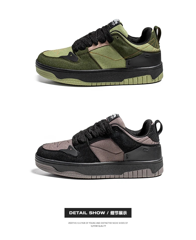 Men's Run Sneaker Walking Leather Shoes Youth Casual Cricket Shoes Fashion Trend Board Shoes Comfort Skateboard Shoes