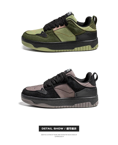 Men's Run Sneaker Walking Leather Shoes Youth Casual Cricket Shoes Fashion Trend Board Shoes Comfort Skateboard Shoes