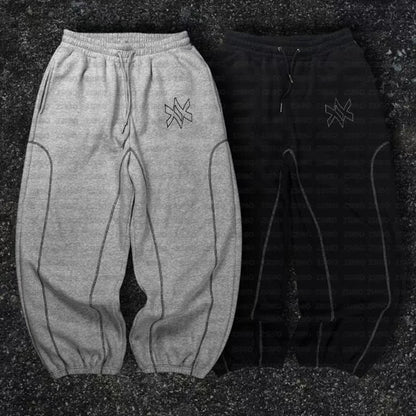 American Y2K Casual Zipper Hoodie Sweatpant Two Piece Set HipHop Oversized Embroidery Sweatshirts Men Women Casual Pants
