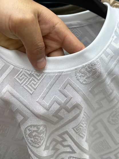 Brand Ice Silk Breathable Short Sleeve Men's O-neck Fashion Designer 2025 Summer Cool and Comfortable T-shirt Men's Wear