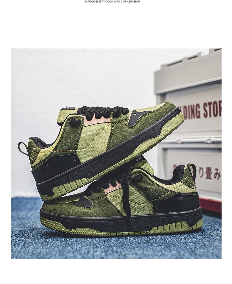 Men's Run Sneaker Walking Leather Shoes Youth Casual Cricket Shoes Fashion Trend Board Shoes Comfort Skateboard Shoes