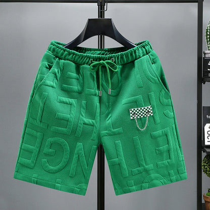 Letters Size 5XL 6XL 7XL 2023 New Fashion knitted Shorts Men Comfortable Elastic Waist Clothing Male Breathable Short Trousers
