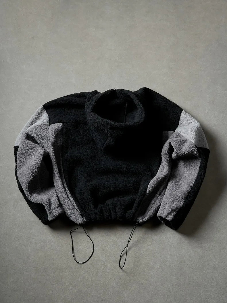Men's Fleece Patchwork Streetwear Hoodie Jacket