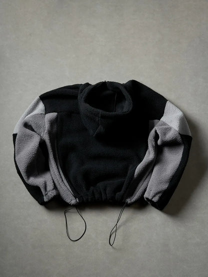Men's Fleece Patchwork Streetwear Hoodie Jacket