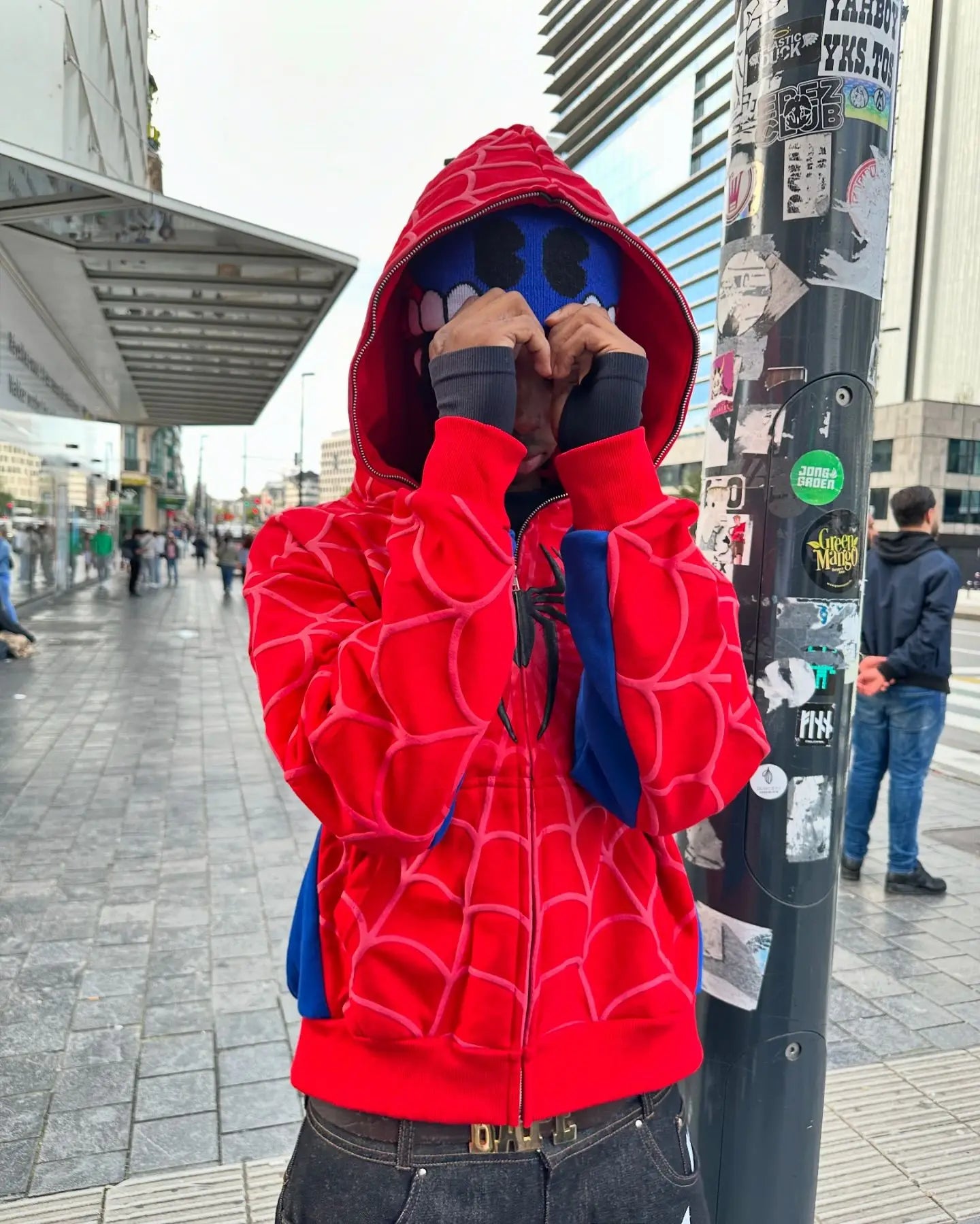 Y2K Spider 3D Print Oversized Zip Hoodie