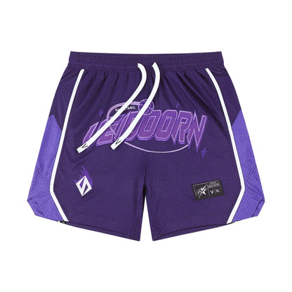 Street Style Breathable Mesh Basketball Shorts for Men Elastic Waistband Gym Shorts with Pockets Training Running Short Pants