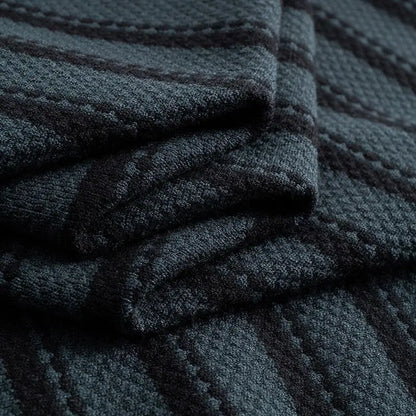 Spring New Round Neck Striped Jacquard Contrasting Short Sleeved Knitted Sweater for Men's Casual Versatile Half Sleeved Sweater