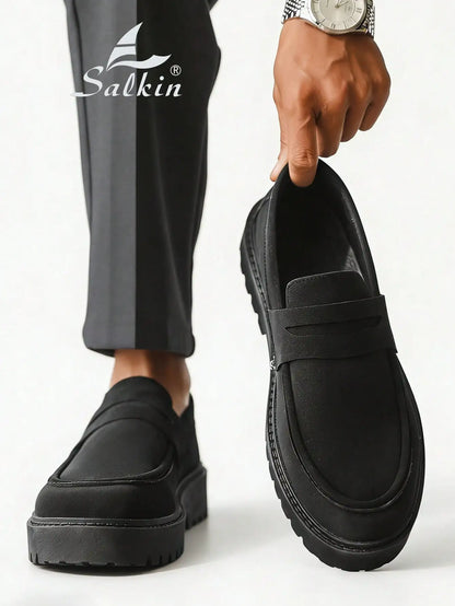 New Designer Casual Shoes Men's Slip On Loafers Preppy Comfortable Business Commute Outdoor Men Sneakers Suede Leather Shoes