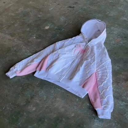 Y2K Spider 3D Print Oversized Zip Hoodie