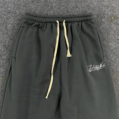 Trendy Letter Embroidery Patchwork Sweatpants Elastic American Sports for Men And Women