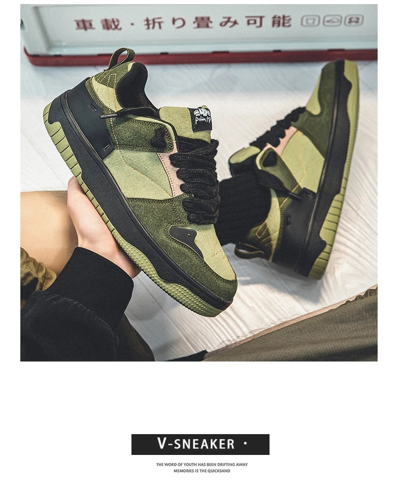 Men's Run Sneaker Walking Leather Shoes Youth Casual Cricket Shoes Fashion Trend Board Shoes Comfort Skateboard Shoes