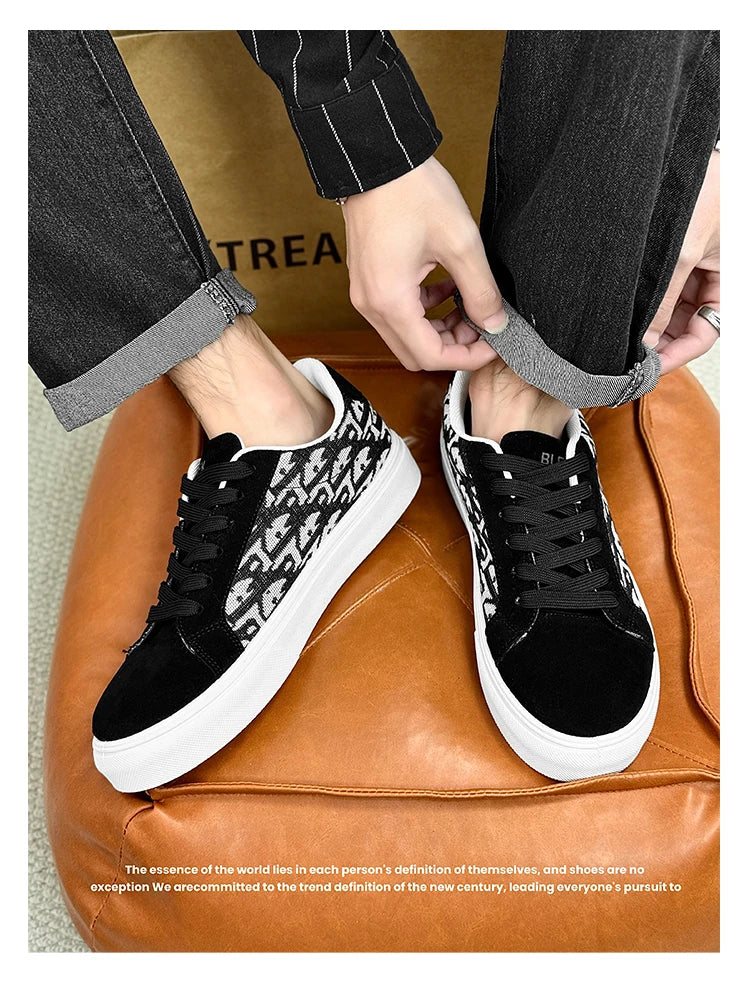 Skateboard Shoes Men Canvas Sneakers Casual Breathable Walking Shoes Lightweight Flat Shoes for Men Street Trend Sport Shoe