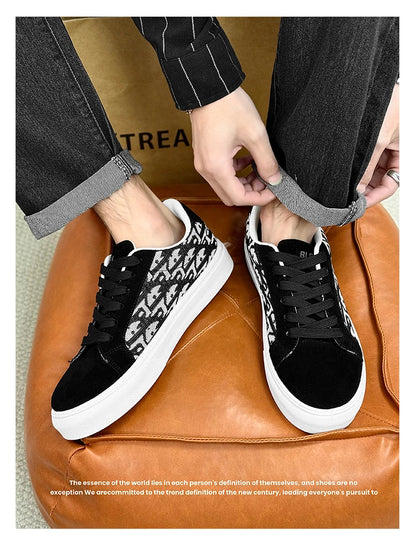 Skateboard Shoes Men Canvas Sneakers Casual Breathable Walking Shoes Lightweight Flat Shoes for Men Street Trend Sport Shoe