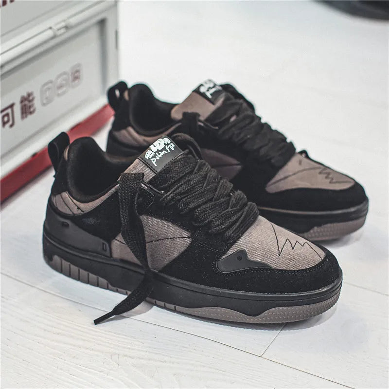 Men's Run Sneaker Walking Leather Shoes Youth Casual Cricket Shoes Fashion Trend Board Shoes Comfort Skateboard Shoes