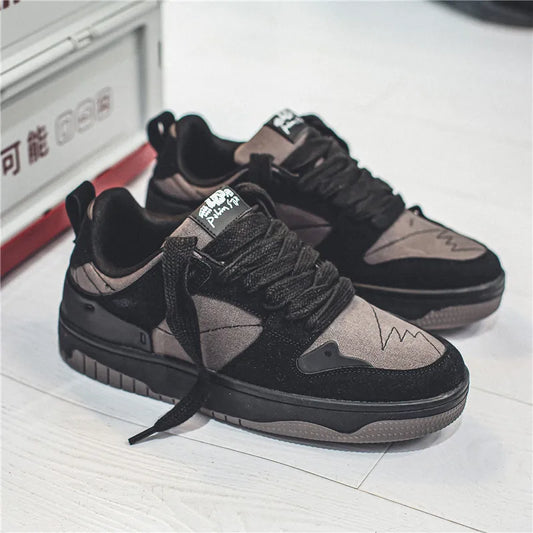 Men's Run Sneaker Walking Leather Shoes Youth Casual Cricket Shoes Fashion Trend Board Shoes Comfort Skateboard Shoes