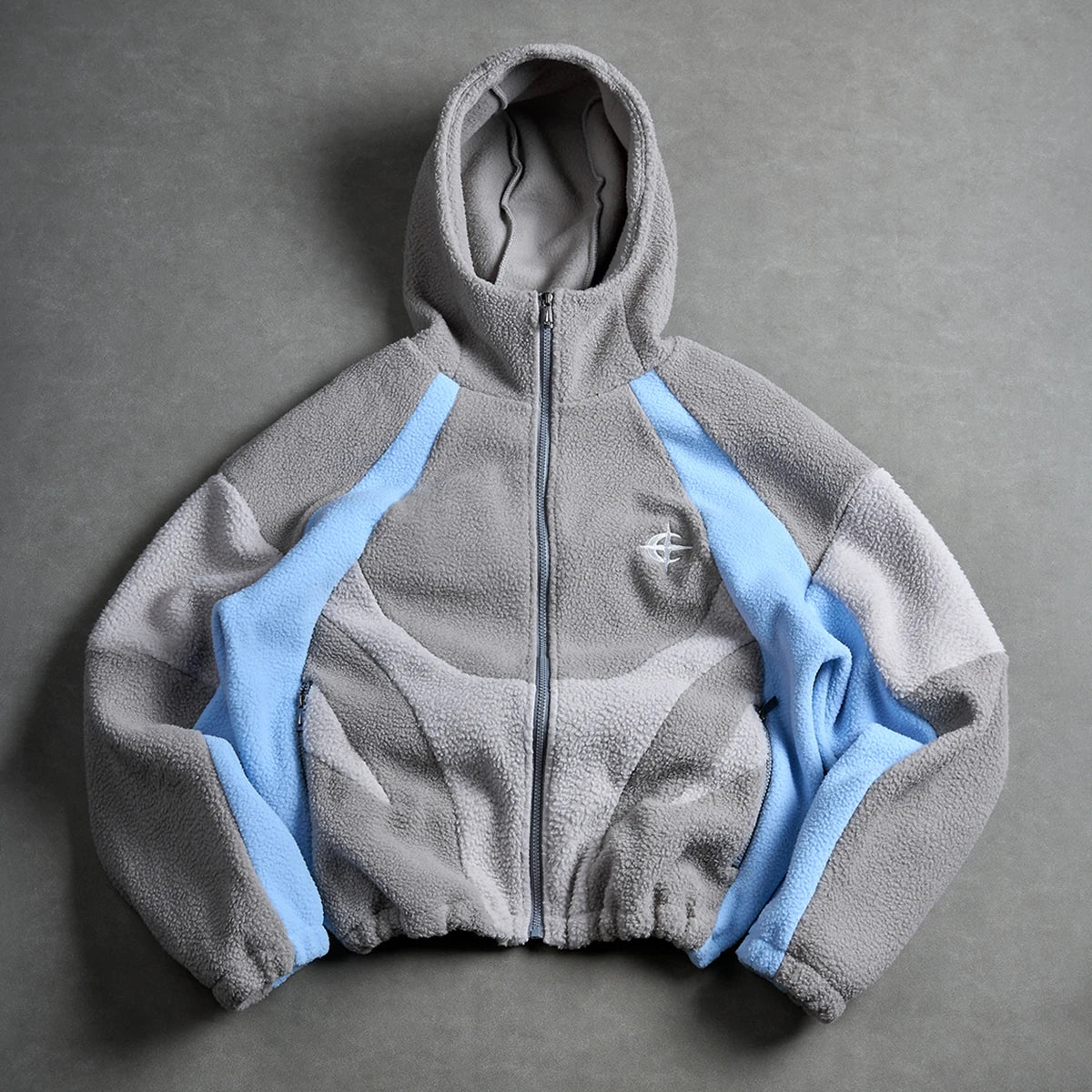 Men's Fleece Patchwork Streetwear Hoodie Jacket