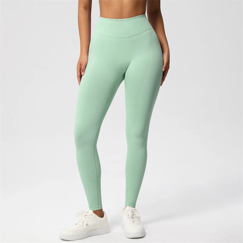 2026 Bum Shaping Leggings Women Seamless Sports Yoga Pants Low Ribbed Band Gym clothes Fitness Workout Scrunch Butt Tight
