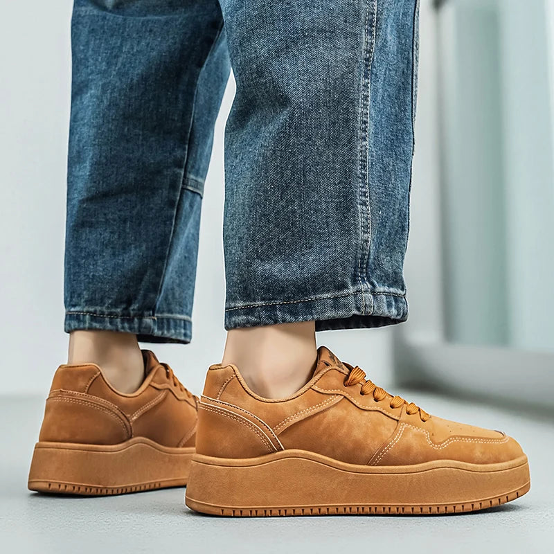Men Casual Shoes Fashion Comfort Flat Bottomed Wear-resistant Non Slip Teenagers Outdoor Breathe Versatile Walking Board Shoes